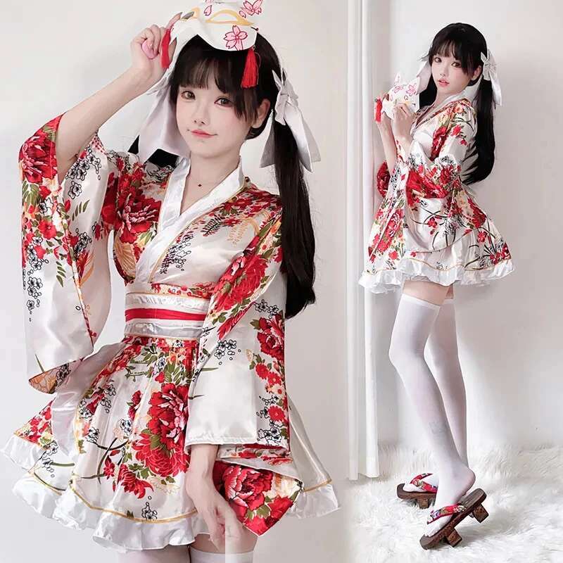 Bathrobe - Japanese Modified Kimono Dress For Women