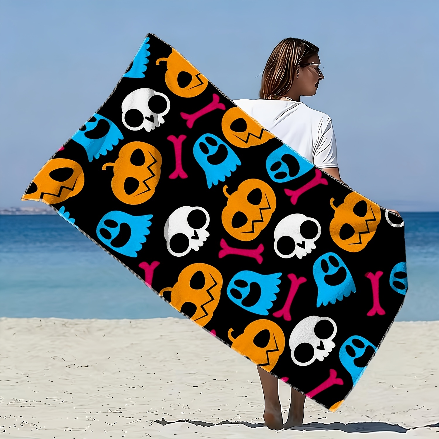 1pc 1pcs Pumpkin Skull Monster - đánh giá và giá Spa Towel