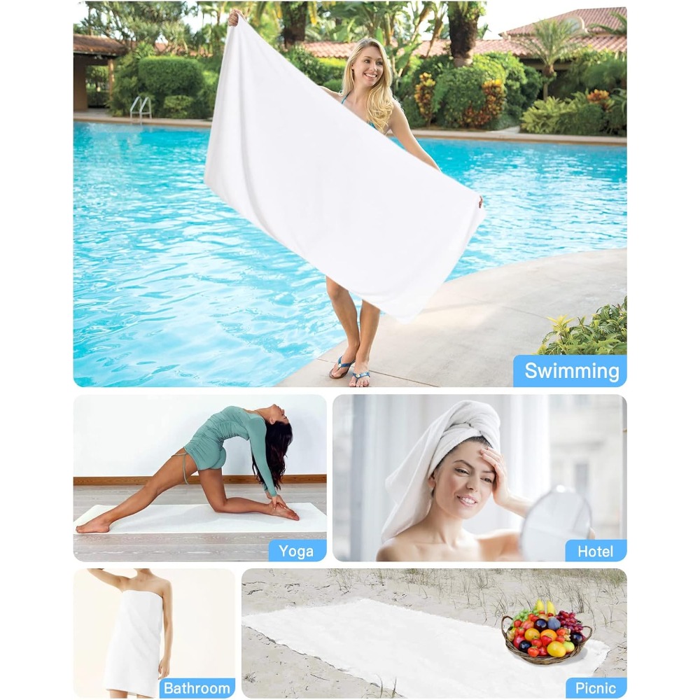1pc Beach Towel Pure White Tow - đánh giá và giá Spa Towel