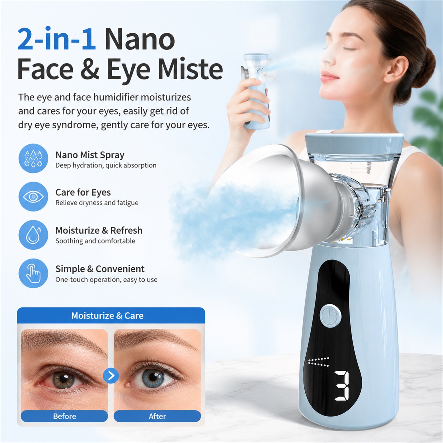 Eye Nano Humidifier Nebulizer  - đánh giá và giá Face Steamer