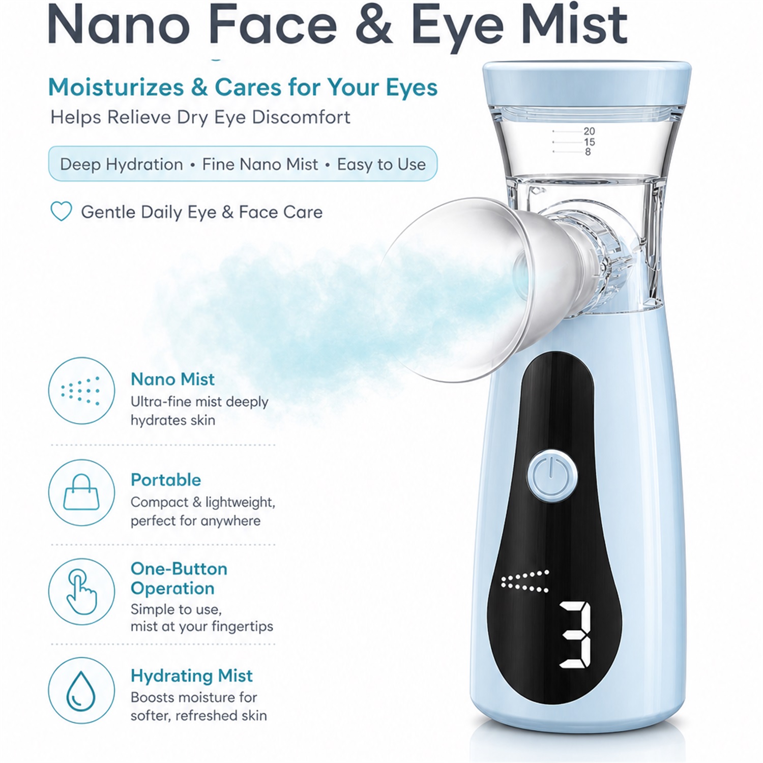 Eye Nano Humidifier Nebulizer  - đánh giá và giá Face Steamer