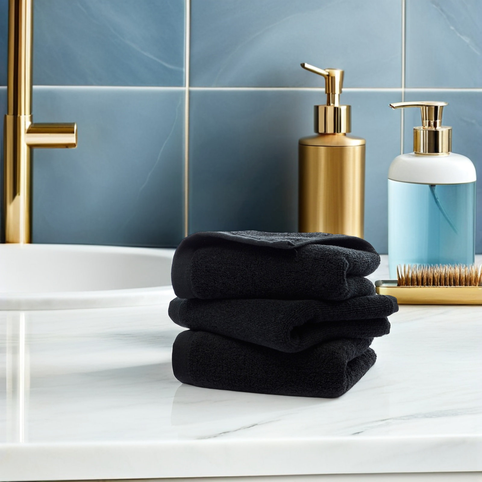 Black 35x75cm Pure Cotton Hand - đánh giá và giá Spa Towel
