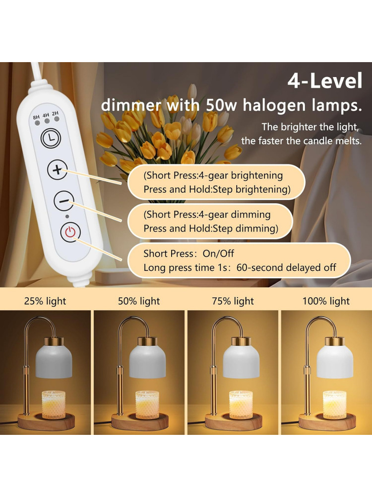 24H Timer Dimmable Candle Wax  - đánh giá và giá Wax Warmer