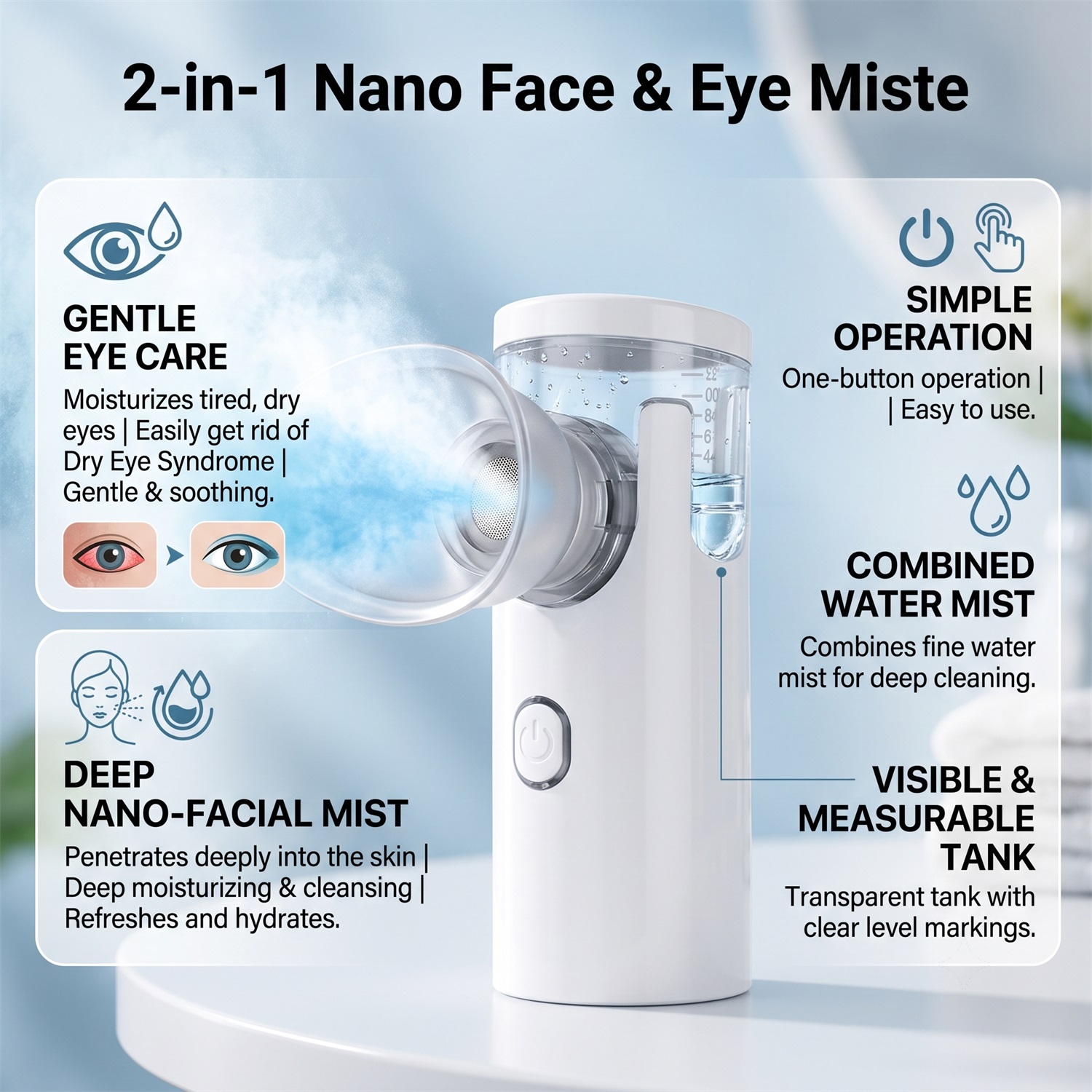 2-IN-1 Mesh Facial Steamer Bea - đánh giá và giá Face Steamer